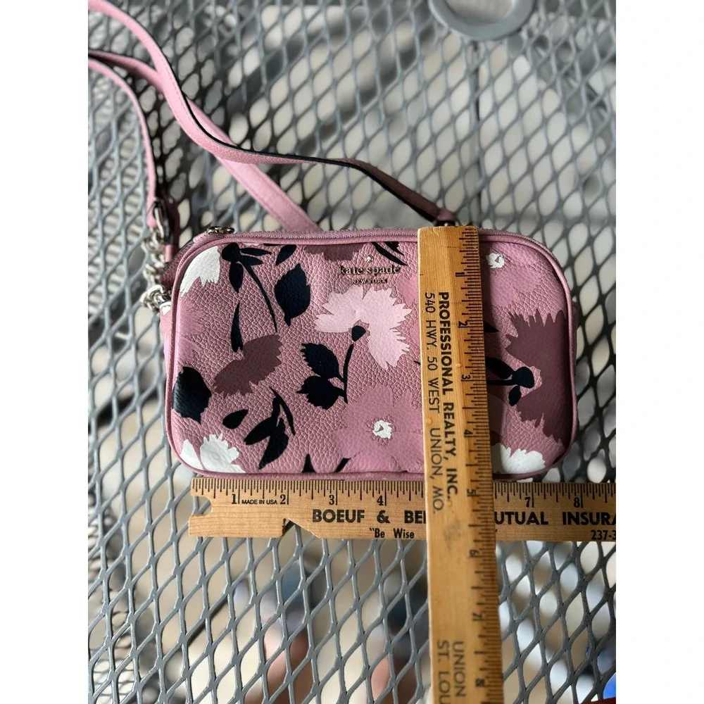 Kate Spade Bag Briar Lane Gala Floral Kendall Pink Dusty Rose Leather Crossbody